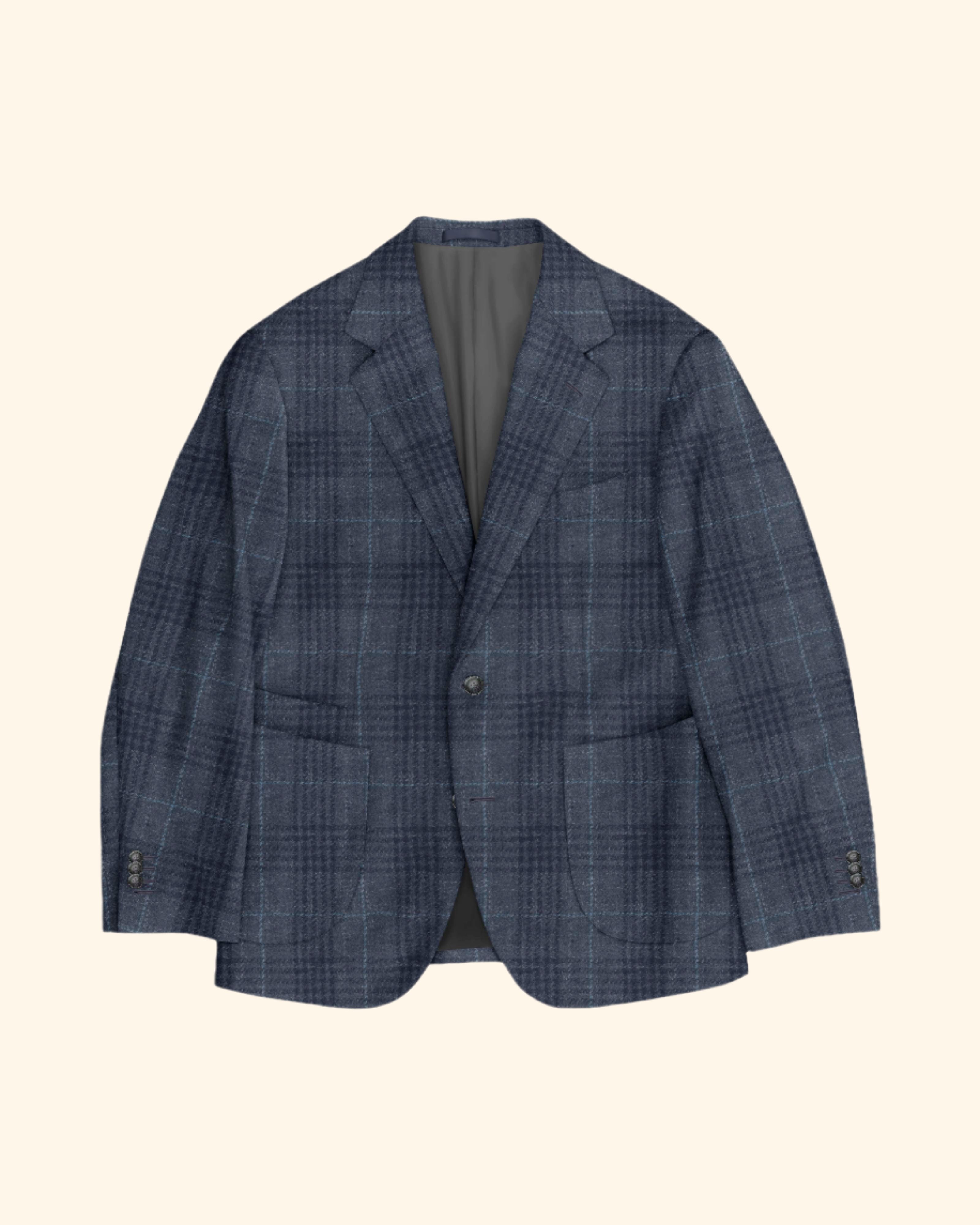 Exploded Blue Plaid Sport Jacket