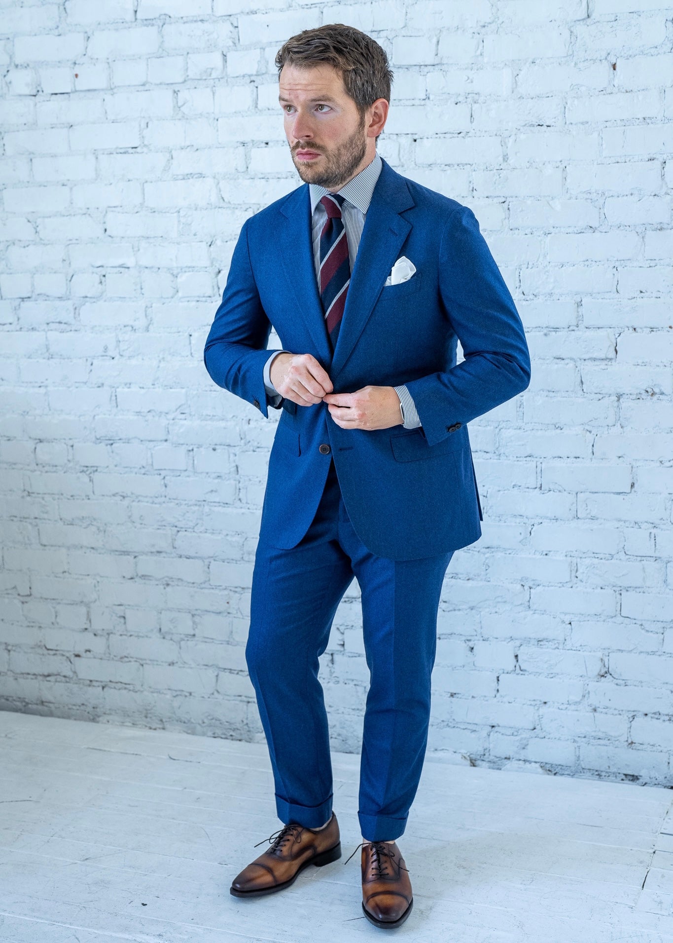 High Blue Flannel Suit