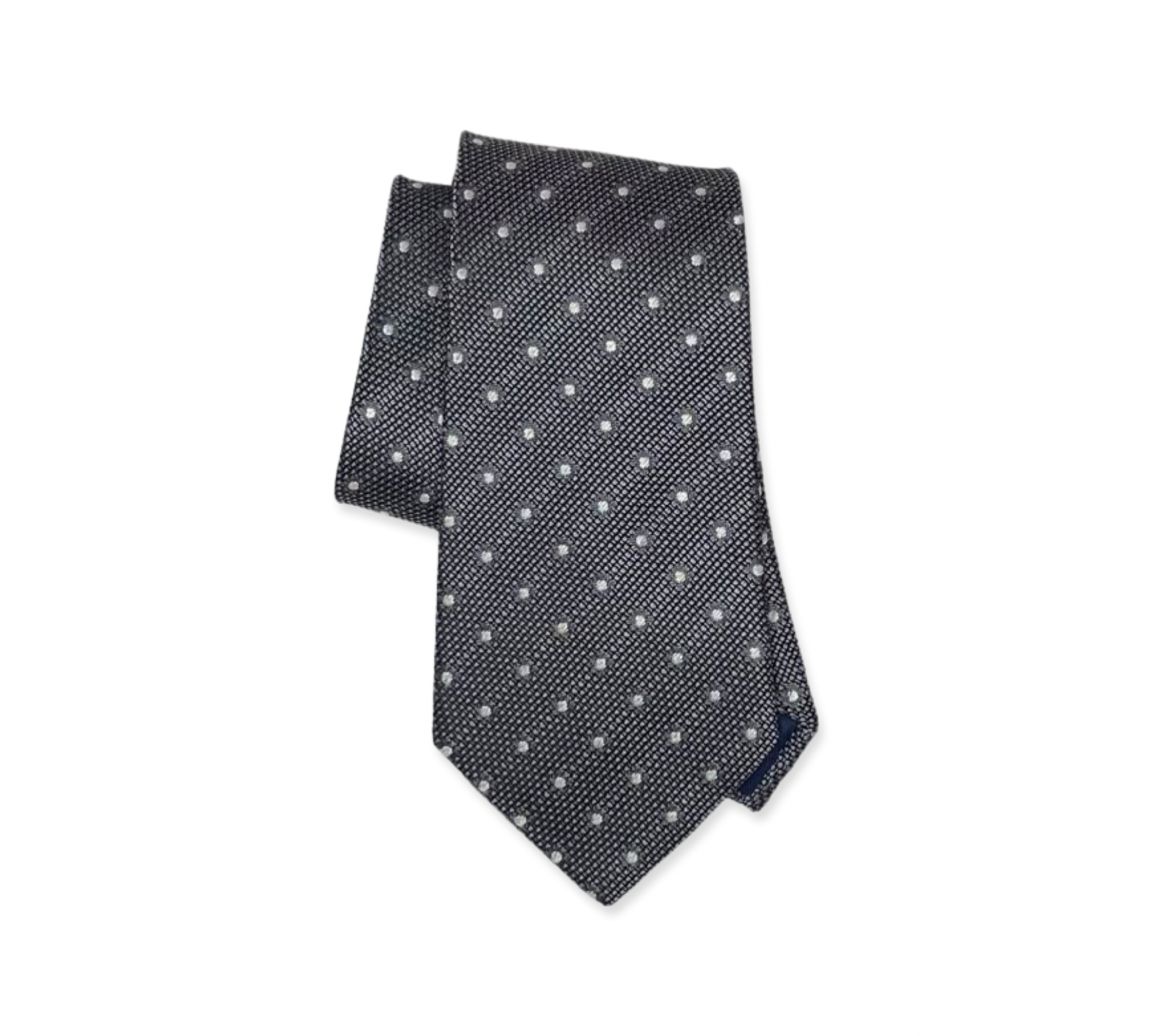 Grey White Dot Grenadine Tie