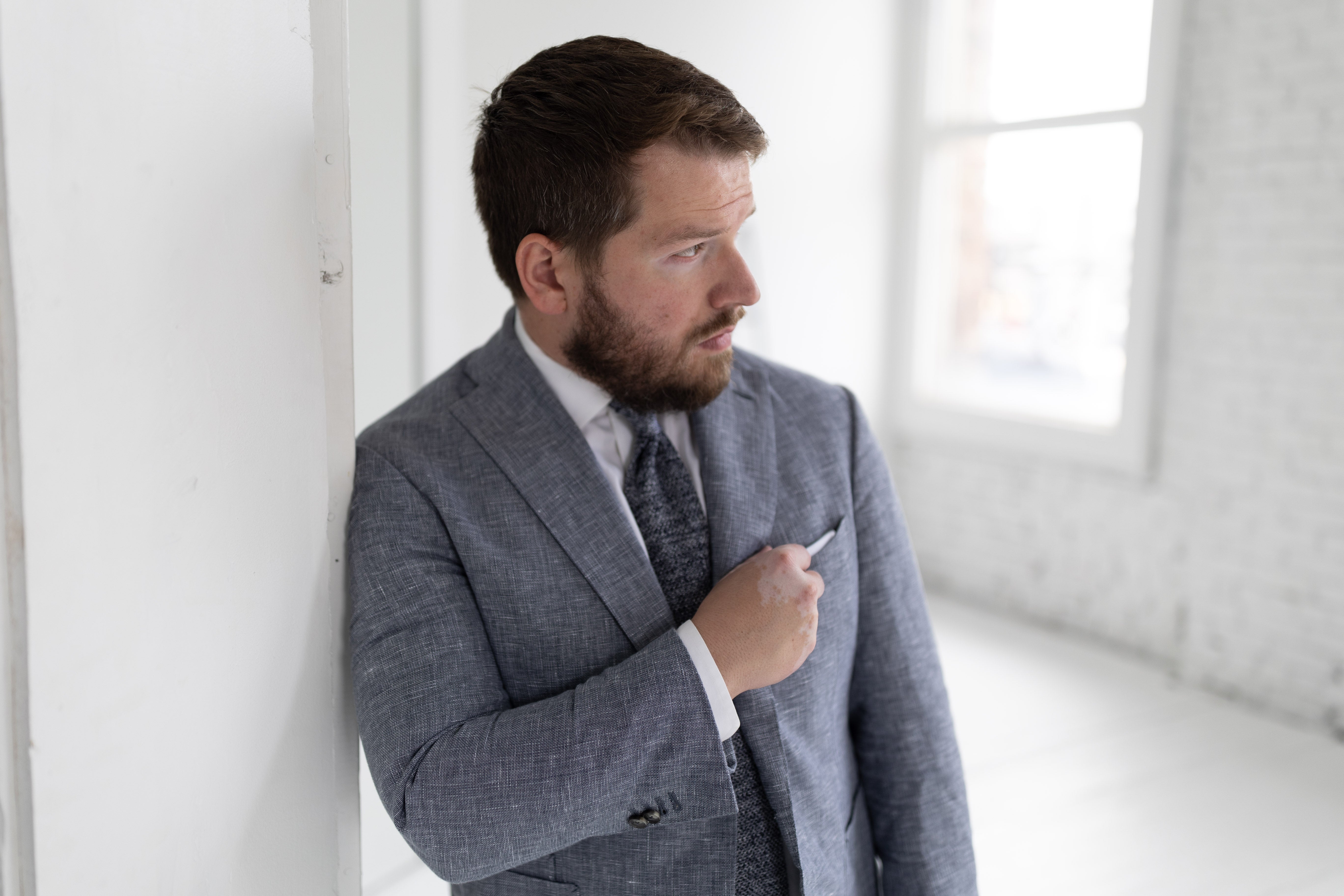 Grey Melange Knit Tie